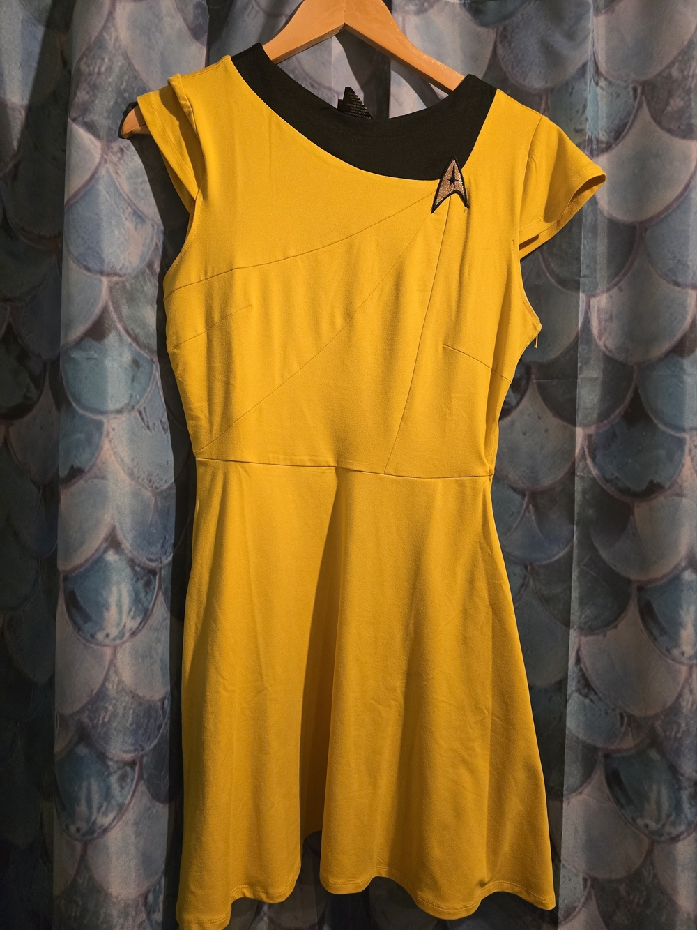 Her Universe Star Trek Yellow Fit-and-Flare Dress with Black Collar Accent